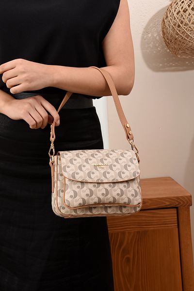 Cacharel Paris Women's Hand and Shoulder Bag Monogram Fabric