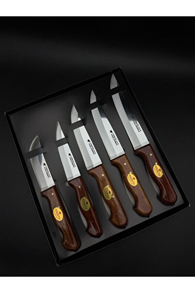 MT BIÇAK MAĞAZASI N-5 ÇELİK GÜL SAPLI | 5'Lİ KURBAN-MUTFAK BIÇAK SETİ