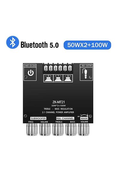 DIXSG ZK-MT21 ZK-MT21 Channel Bluetooth 5.0 CS8673E 2.1 Subwoofer Amplifier Board 50W X 2+100W Power Audio