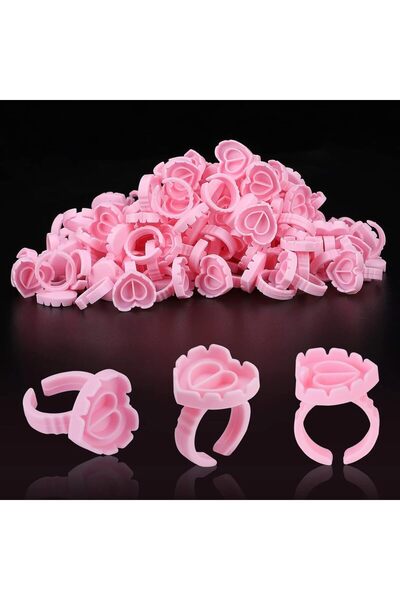 choice2 100pcs Pink 100 PCS Disposable Heart-shaped Plastic Glue Ring Cup Eye...