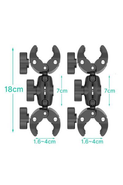 Choice مجموعة مشبك مزدوج الرأس لكاميرا Insta360 One X2 X3 للدراجات النارية وا...