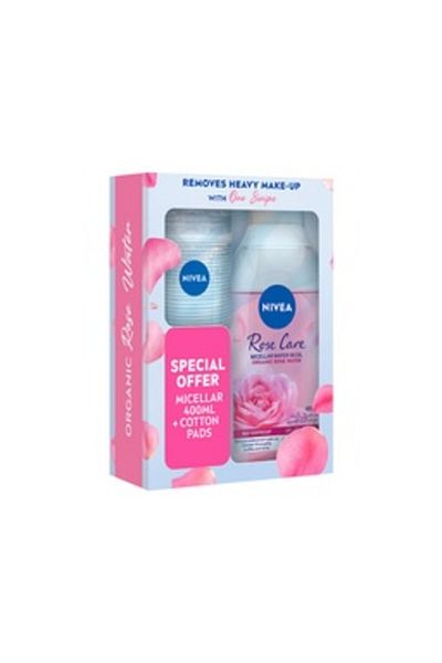 NIVEA Micellar Rose Water 400ml + Soft Cotton Pads | Deep Cleanse & Hydrate