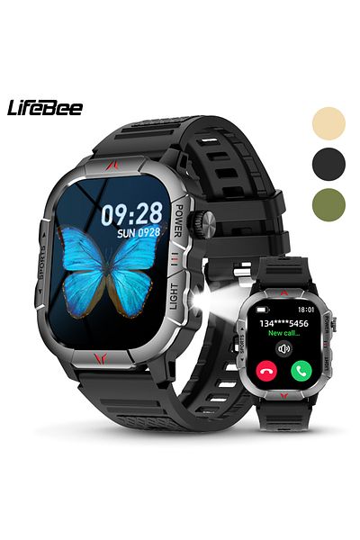 Choice black LIFEBEE 2.01 Smart Watch 100+ Sports Modes Bluetooth Call Smartwatch Waterproof Outdoor Mil