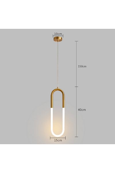 Choice Warm White Brass 1 head Brass U-shaped tube LED pendant lights Bedroom Bedside Long-line hanging lam