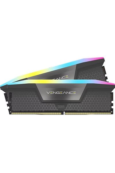 Corsair Memorie Corsair Vengeance RGB, DDR5, 32GB, KIT 2x16GB, 6400MT/s, C36, 1.35V, AMD/Intel (Gri)