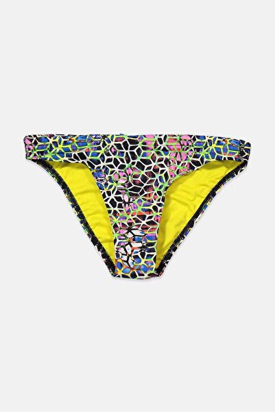 ARENA بيكيني سفلي مطبوع بالكامل للنساء، أسود وأصفر