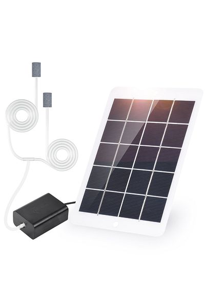 Choice black Solar Powered Oxygen Air Pump Kit for Aquarium Fish Tank Oxygenator Aerator with 3W 5V Solar P