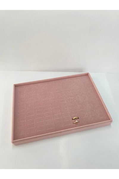 MeGass Dekor Τραπέζι δαχτυλιδιού συρταριού από ύφασμα σουέτ οικιακής παραγωγής σε ροζ χρώμα