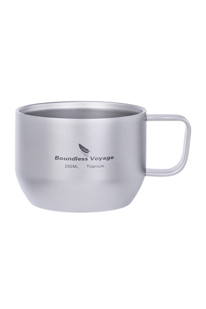 Choice Ti3086D 1PCS Boundless Voyage Titanium Double Wall Mug Metal Coffee Te...