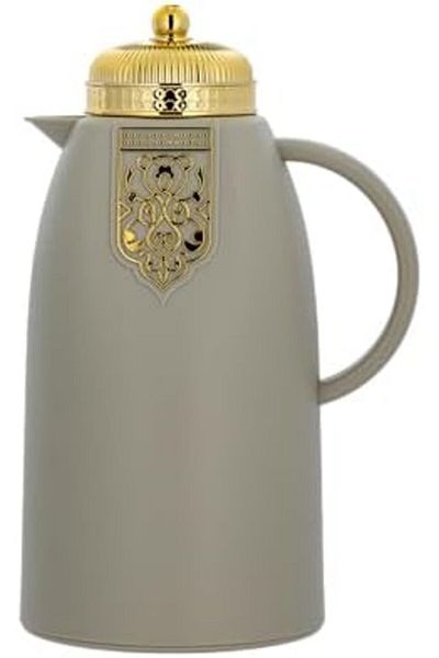 ALSAIF Deva Coffee And Tea Vacuum Flask, Leak-proof And Keeps Drinks Hot, 1.0liter, Light Grey/gold