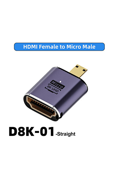Choice محول متوافق مع HDMI D8K-01 من ميني ميكرو HDMI إلى كابل HDMI2.1 بسرعة 4...