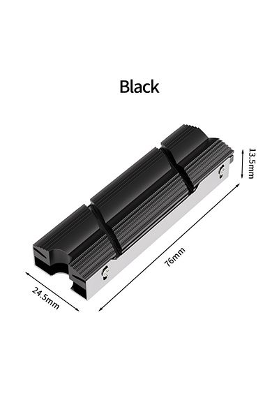 Choice محرك أقراص الحالة الصلبة Black Teucer M.2 SSD Nvme مشتت حراري 2280 من الألومنيوم مع وسادة تبريد حرارية ومحرك أقراص الحالة الصلبة