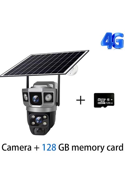 Choice 4G Cam Add 128G 12MP Dual Lens Solar IP Camera Three Screen 4G 6K Security Outdoor WiFi Webcam PIR N