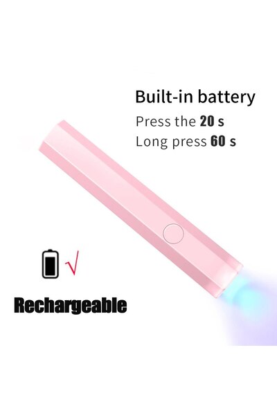Choice1 مصباح أظافر صغير محمول باليد بمنفذ USB باللون الوردي لجميع أنواع طلاء...
