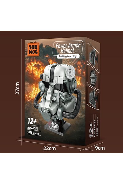 barweer with box Creative Expert MOC 66055 Power Armor Helmet Radiation Helmet Gas Mask Model 1168PCS Buildi