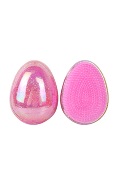 Choice فرشاة شعر صغيرة وردية اللون لفك تشابك الشعر على شكل بيضة دائرية لتدليك...