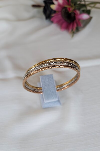 Bige Sultan Ajda Bilezik 3 Lü Çelik Paslanmaz İşleme Detaylı Mix