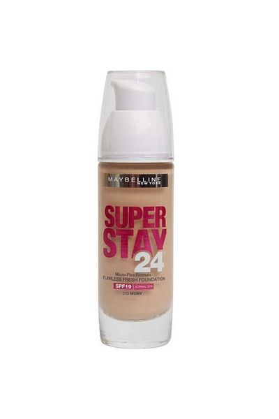 Maybelline New York Odolný make-up, Maybelline, Superstay 24H, Micro-Flex, SPF19, 010 Ivory, 30 ml