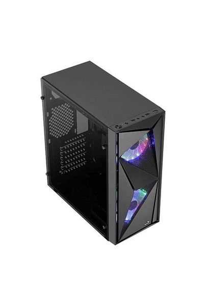AEROCOOL Aerocool Glider Cosmo case, RGB lighting, Mid Tower (Black)