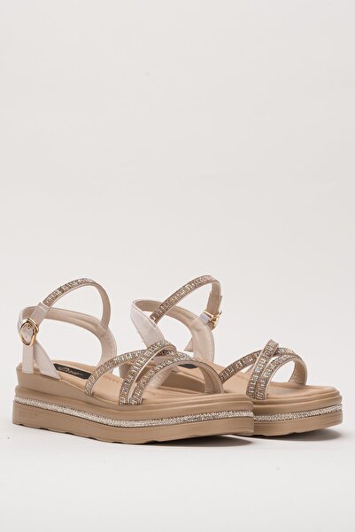 DİVA Μπεζ Πέτρινο Γυναικείο Καθημερινό Σανδάλια