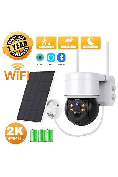 dolob 4MP NO CARD Solar Camera WIFI Outdoor 4MP HD Wireless Security CCTV Waterproof Night Vision PIR Huma