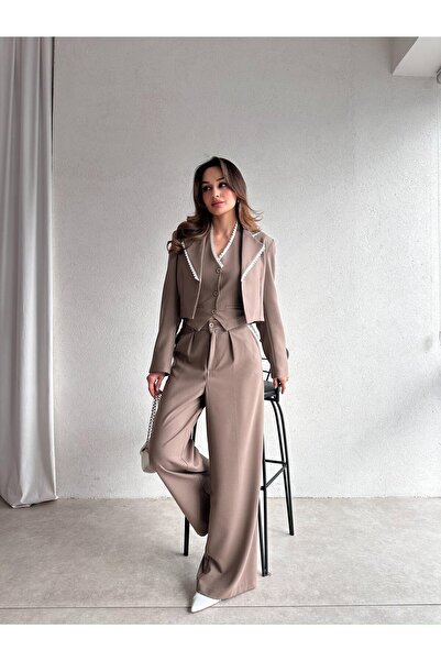 Mooi Butik MAGGIE Suit 3715 - Καφέ