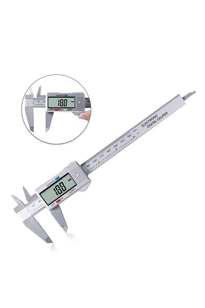 XMSJ Silvery --150mm 6inch Digital Vernier Calipers 0-150mm Lcd Electronic Caliper, Carbon Fiber Gauge, H
