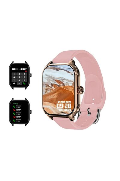 PENGAGAR Pink LAXASFIT H9 Smartwatch Dial to Answer Calls Calorie Tracking Heart Rate Blood Oxygen Monitoring