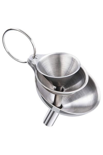 Choice 3pcs Set 3/5 Pcs Stainless Steel Kitchen Funnels Set Food Grade Metal Funnels for Filling Bottles Sm