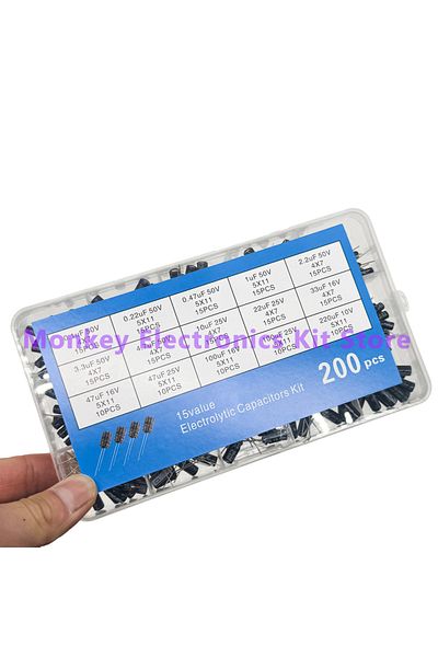 Choice 200pcs/lot 15Values 10V 16V 25V 50V 0.1uF-220uF 0.22uf 2.2uf 100uf Radial capacitors set Electr...
