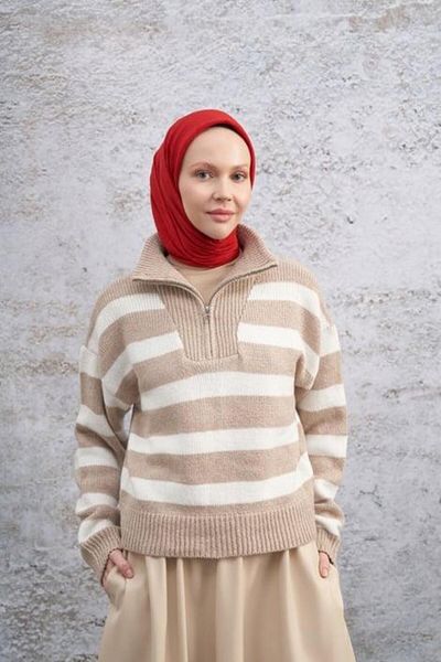 ARMANDA Φουλάρι Bamboo Cashew 3286-κόκκινο