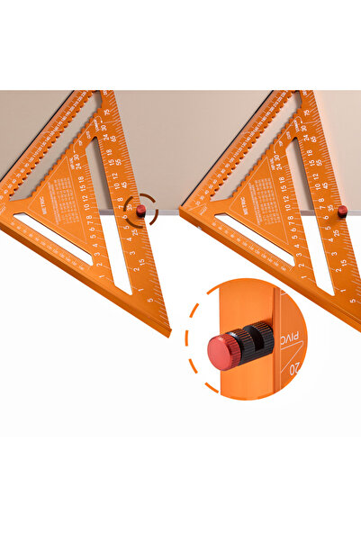 choice2 Large and set screw IMBOT Aluminum Alloy Double Scale Triangle Ruler ...