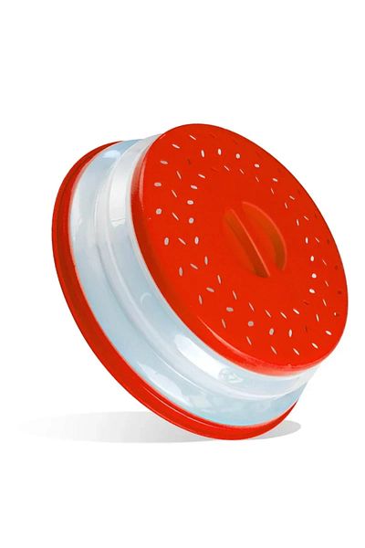 Choice Red Kitchen Tools Microwave Splatter Cover Heating Folding Cover Fresh-keeping Cover Oil-proof Splas
