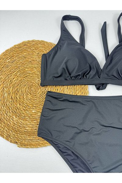 FUNELLA Black Plus Size Women's Bikini Set