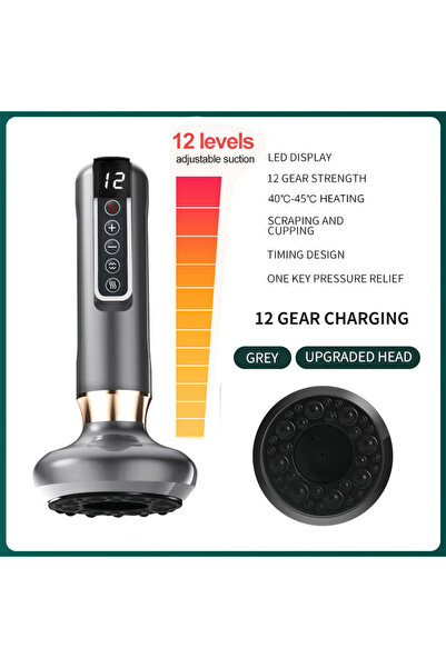 choice2 12 gear Gray 6 Gear Electric Cupping Massager Vacuum Suction Cup GuaS...
