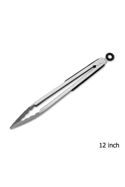 Choice 12 inch LMETJMA 9'' 12'' 14'' 16'' Kitchen Tongs Stainless Steel Grill...