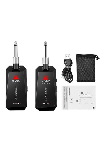 M-VAVE WP-5G M-VAVE WP-5G 5.8G Wireless Guitar System Rechargeable Audio Transmitter Receiver Guitar Amplif