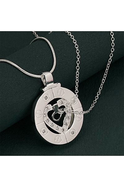 Choice SILVER PLATED Andara 46CM silver color fashion couple stairway to heaven pendant necklace men and wo