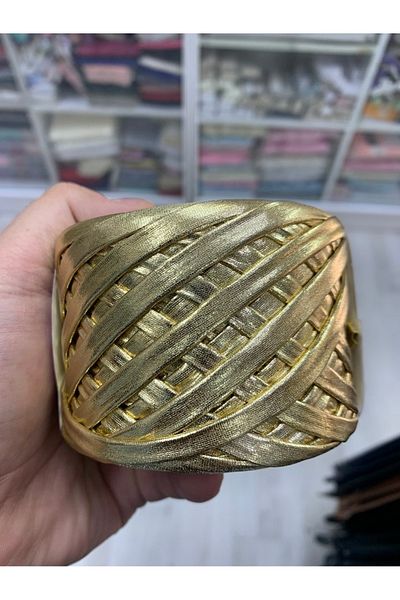 Rengarenk tuhafiye ve hobi Leather Look Metallic Combed Cotton Bag Knitting Rope
