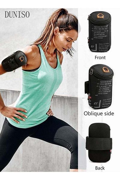 Generic Sports Arm Bag Running Bag Mobile Phone Bag With Charging Port Waterproof Cycling Bag Wrist Bag