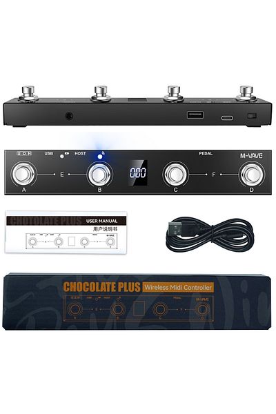 M-VAVE Chocolate Plus Chocolate Plus Wireless Midi Controller Keyboard 4 Buttons Foot Switch Support