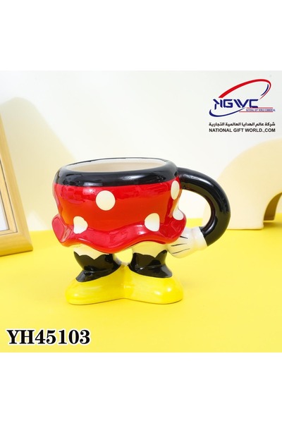 KAZUKO كوب ميكي ماوس عالي الجودة قابل لإعادة الاستخدام ومخصص مع مقبض