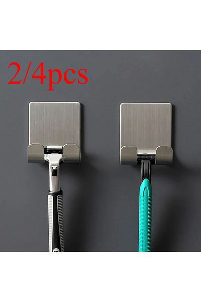 Choice 2pcs 2/4pcs Razor Holder Stainless Steel Men Shaving Shaver Razor Stand Shelf Shaving Razor Storage