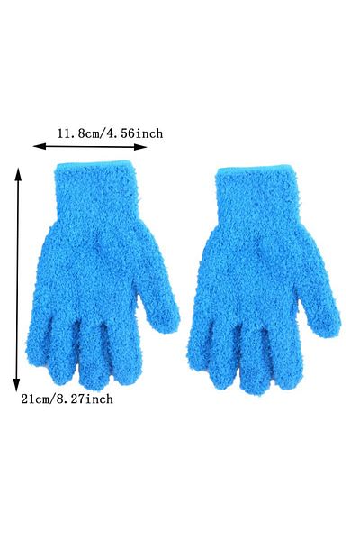 Choice 2pcs Blue 2Pcs Cleaning Gloves Microfiber Coral Fleece Car Grooming Gloves Solid Color Five Finger D