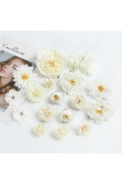 Choice White Rose Artificial Flowers Set Peony Fake Flowers For Home Decor Wedding Marriage Decorations Orn