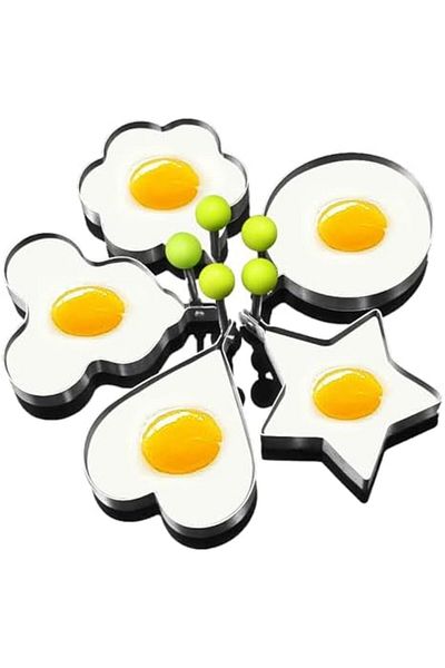 Choice 5pcs Set 5Pcs Stainless Steel Eggs Rings Mold With Handle,Round Non-stick Pancake Omelette Mold For