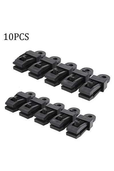 Choice c-Black-10pcs 10pcs outdoor tent awning windproof fixing clips Outdoor wind rope buckle is added wit