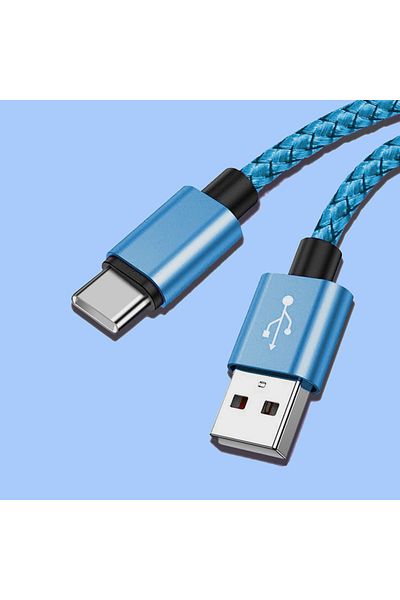 Choice 3m Blue USB A to Type C Charging Cable Fast Charger Nylon Data Cable For Iphone Android Huawei Samsu