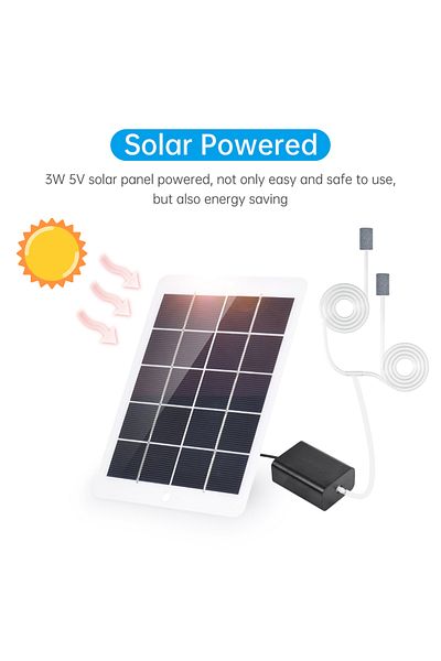 Choice black Solar Powered Oxygen Air Pump Kit for Aquarium Fish Tank Oxygenator Aerator with 3W 5V Solar P