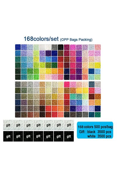 Choice 168color 168colors/set Yantjouet 2.6mm EVA Mini Beads kit Gift Black/White 3500pcs Hama Beads Fuse B